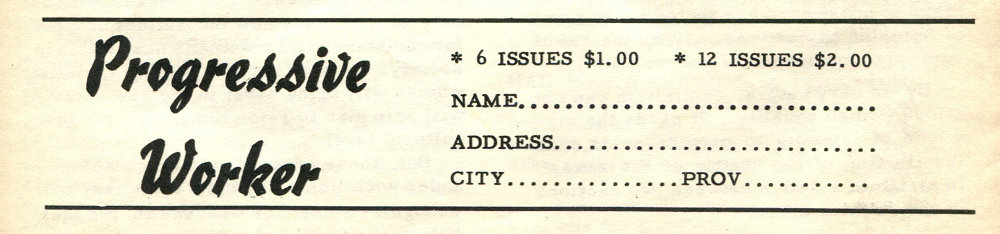 Progressive Worker order form