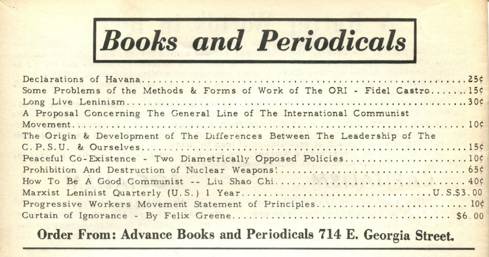 Books and periodicals price list